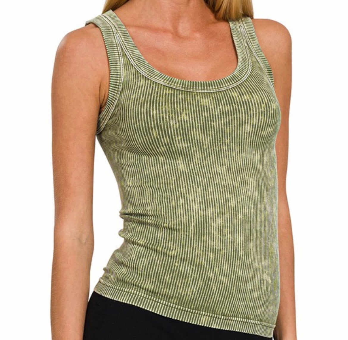 Ash Olive Zenana Tank Top