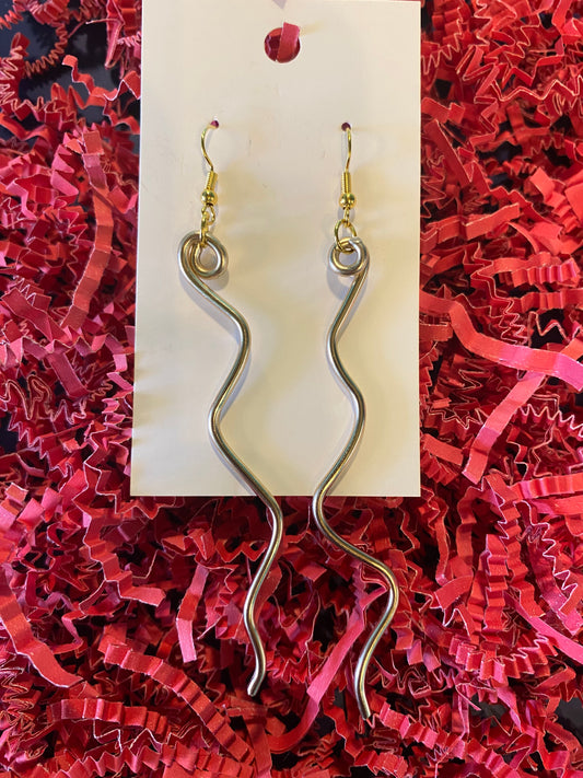 Gold Squiggle Earrings