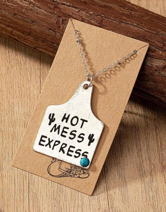 Hot Mess Express Ear Tag Necklace