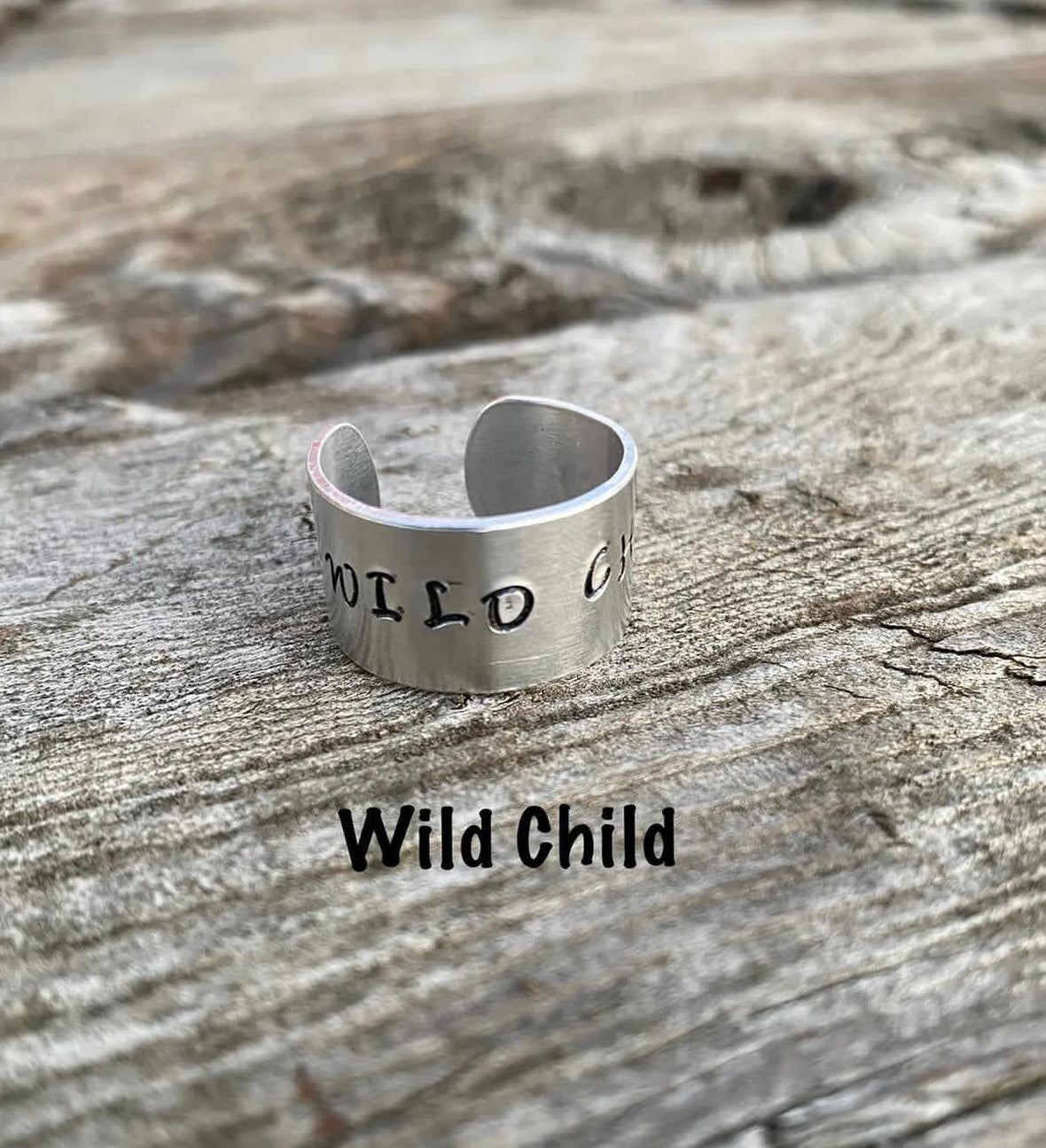 “Wild Child” Stamped Adjustable Ring