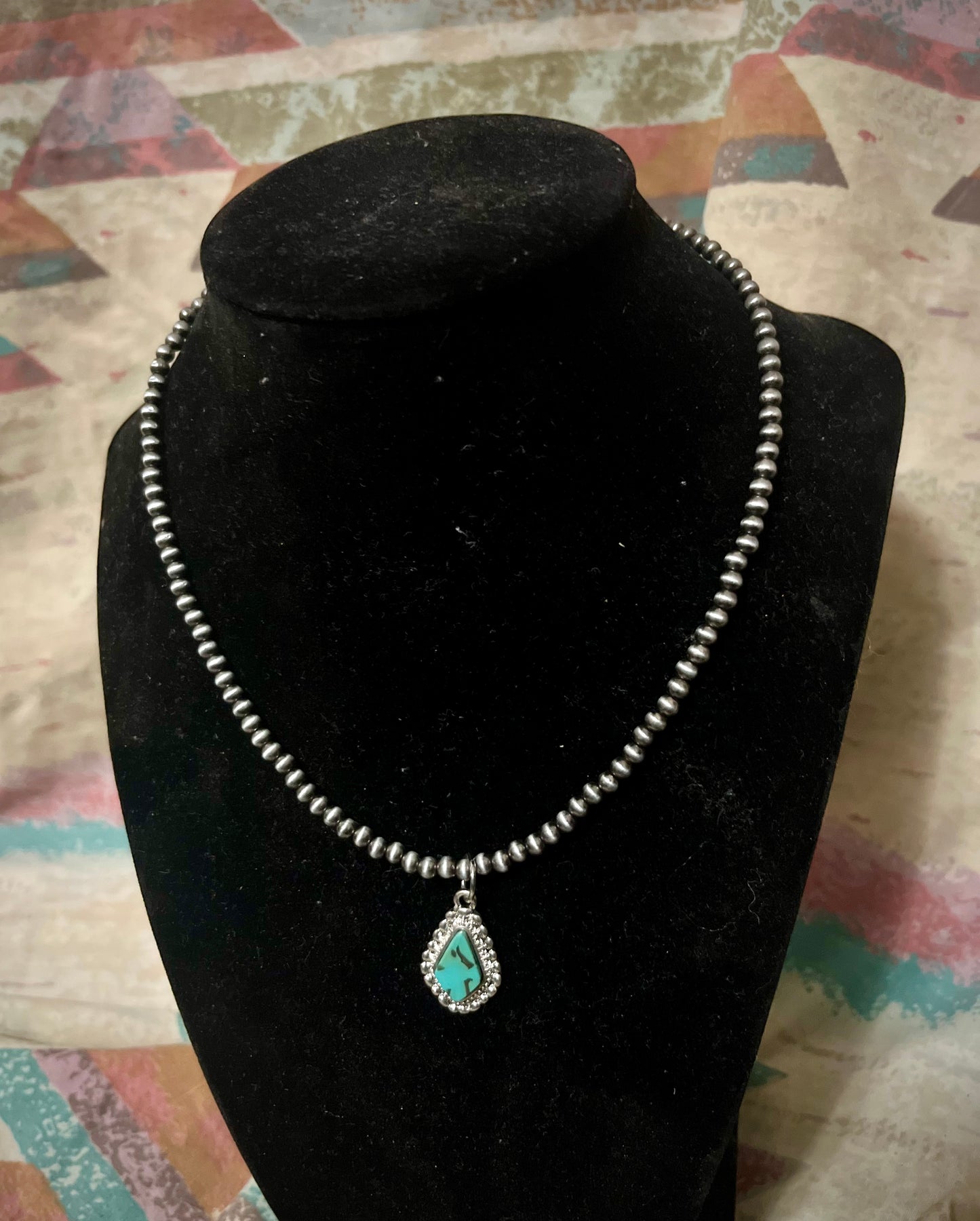 Navajo Inspired Turquoise Charm Necklace