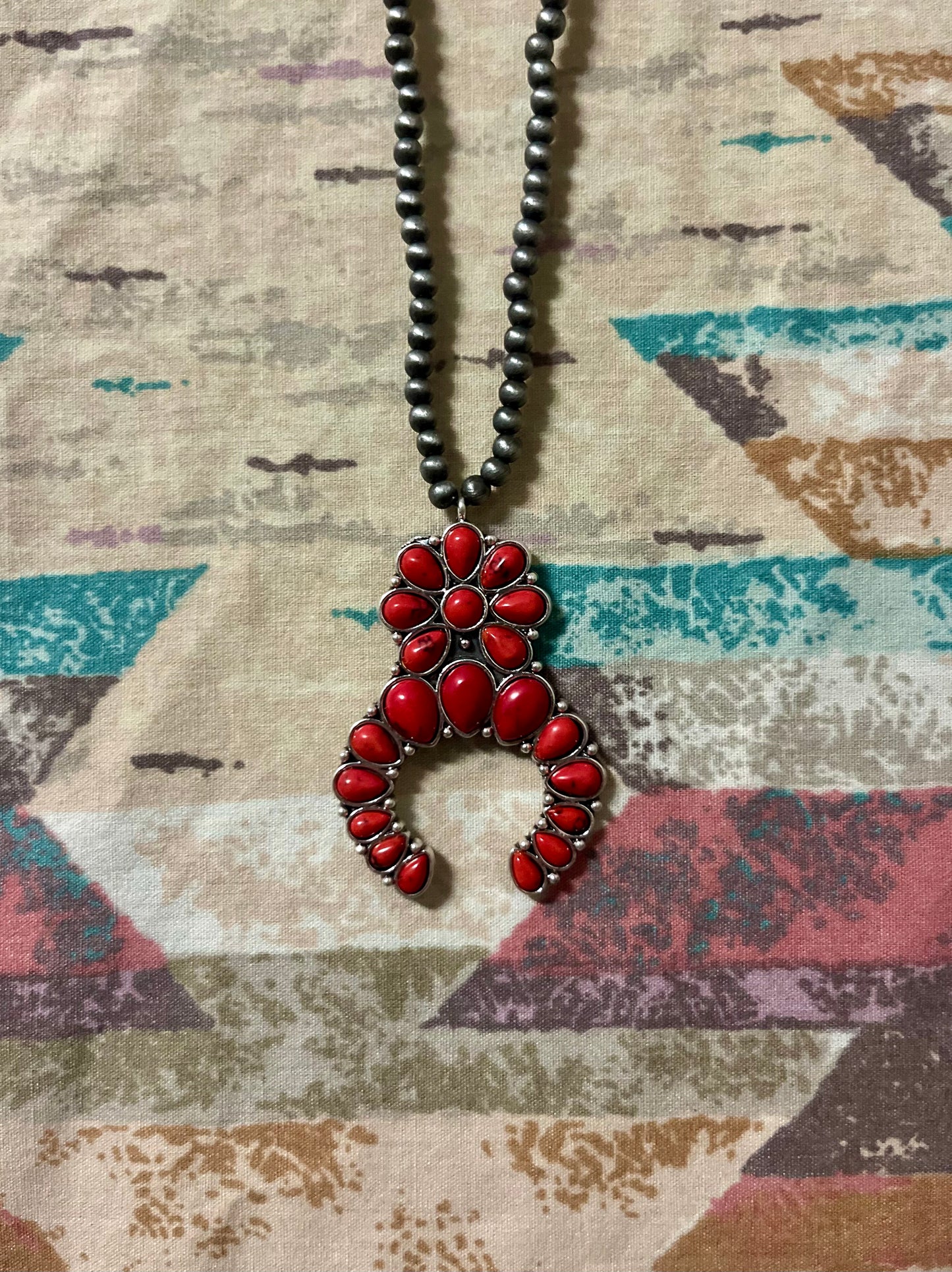 Navajo Inspired Red Squash Adjustable Necklace!