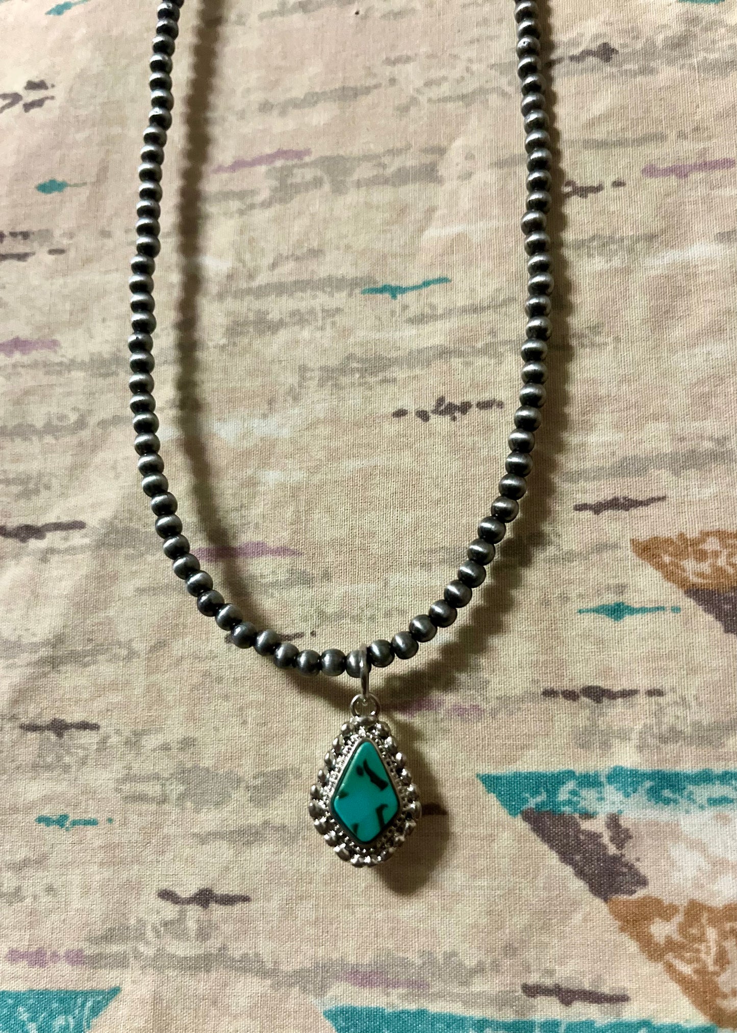 Navajo Inspired Turquoise Charm Necklace