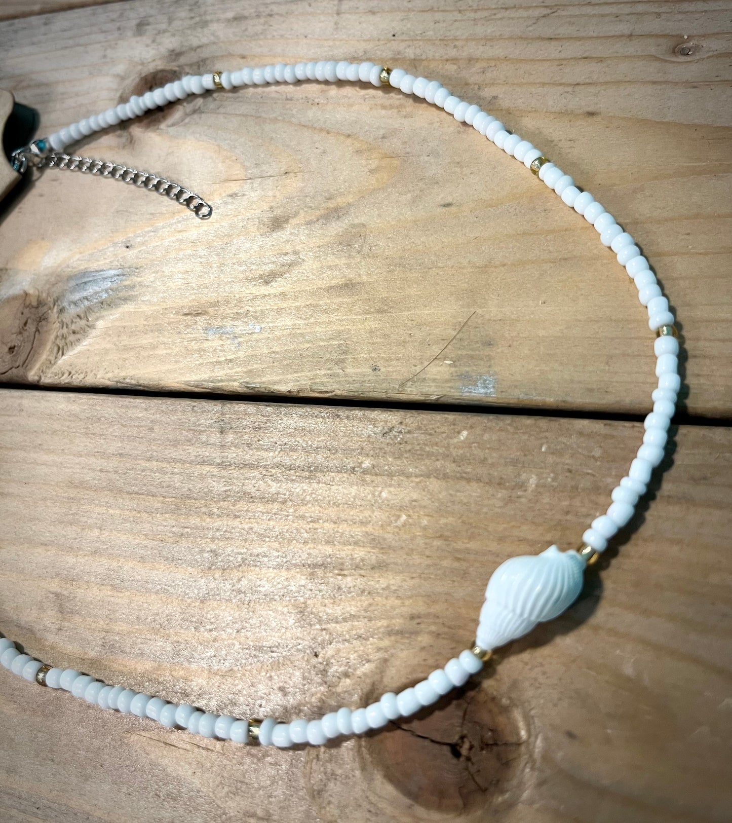 White Faux Seashell Choker