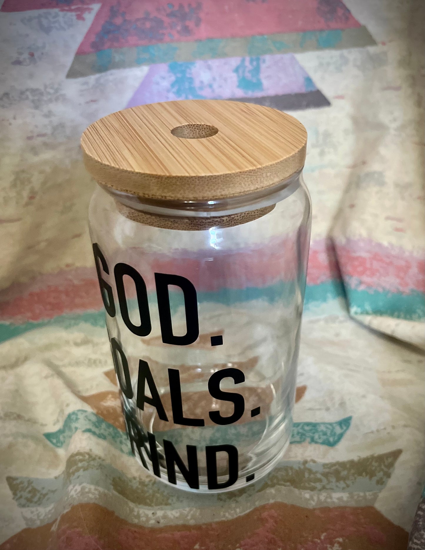 God Goals Grind 16oz Glass Cup