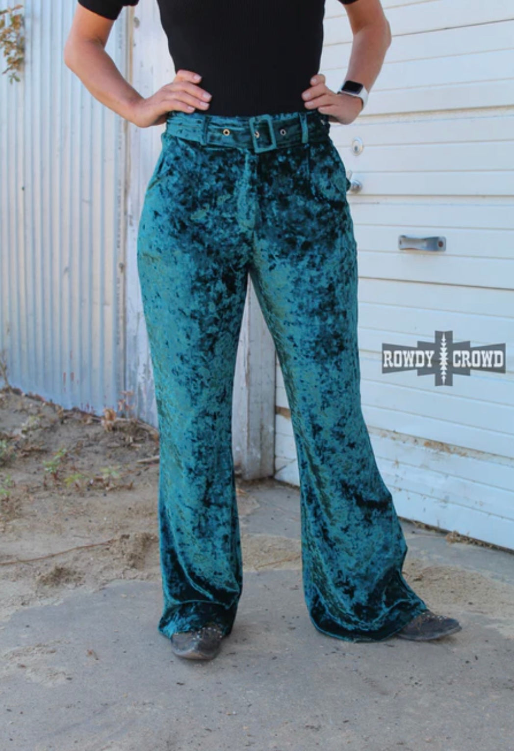 Teal Velvet pants