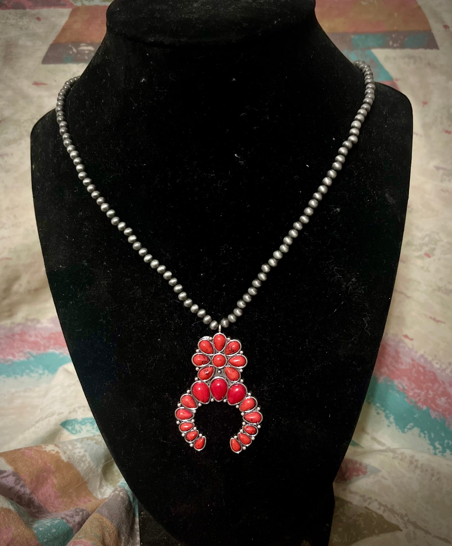 Navajo Inspired Red Squash Adjustable Necklace!