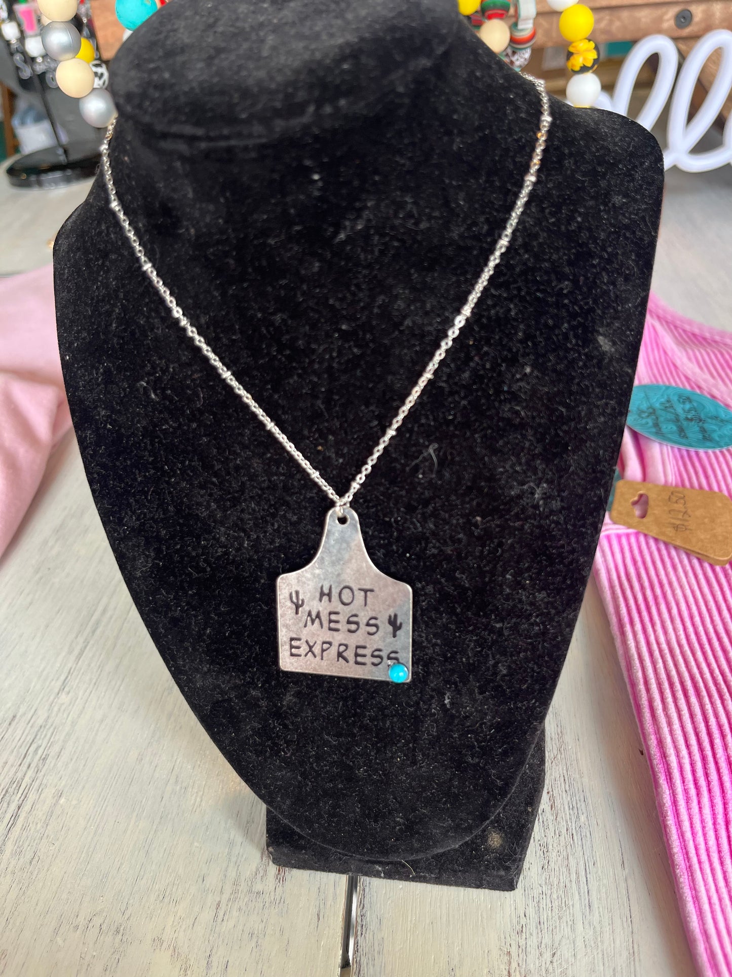 Hot Mess Express Ear Tag Necklace