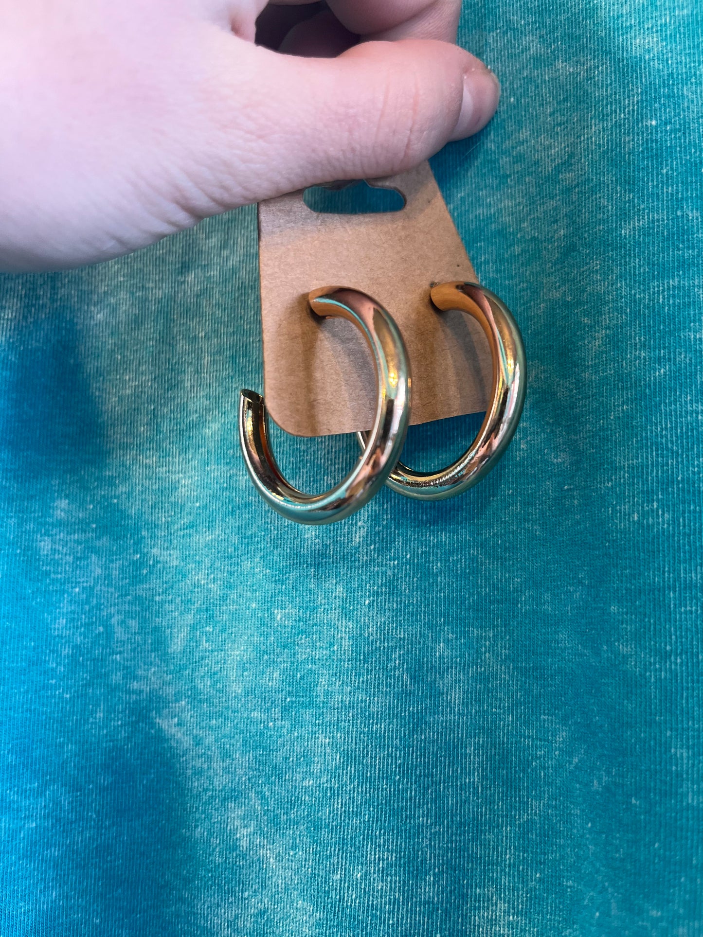 Classy Gold Medium Hoop Earrings