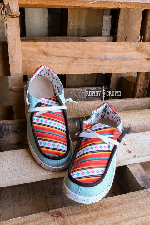 Western serape slip on shoes!